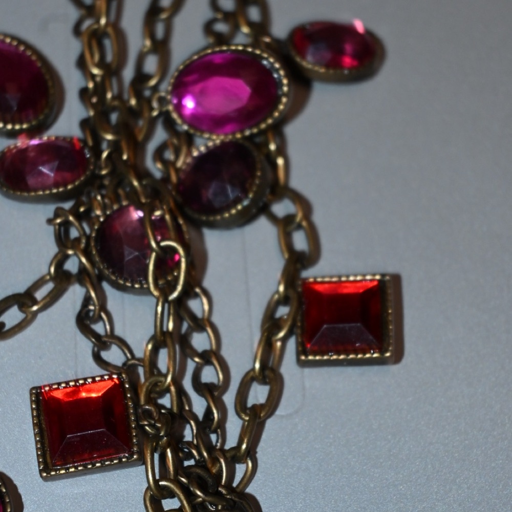 Elegant Red and Pink Gemstone Necklace